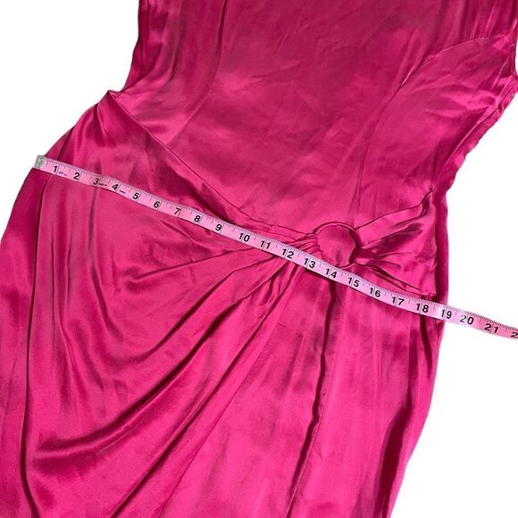 Pink Brushed Silk wrap effect sleeveless dress - Mary Jo Bruno Size 8 - Picture 7 of 15